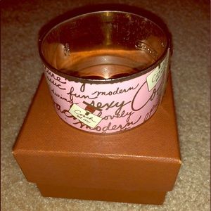 Coach fancy and fun cuff bracelet in silver, pink